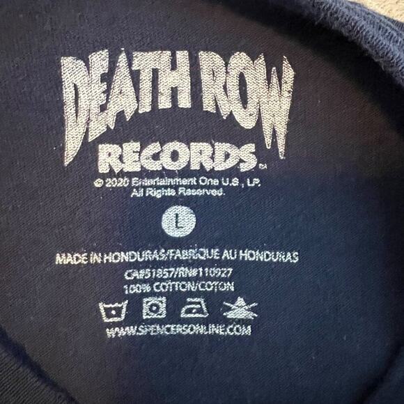 Death‎ Row Records Hip-Hop Electric Chair T Shirt w/Rap Blue Logo Print Sz Large - Picture 4 of 4